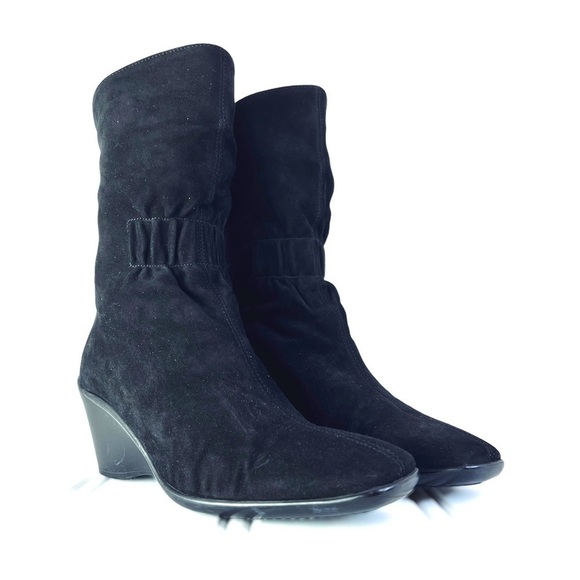 AQUATALIA BLACK LEATHER BOOTS ANKLE WINTER BOOTS PLATFORM MADE IN  ITALY 7.5 - Picture 13 of 13